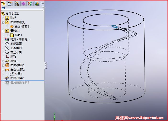 这个螺旋槽怎么画? - solidworks - 三维网 - powered