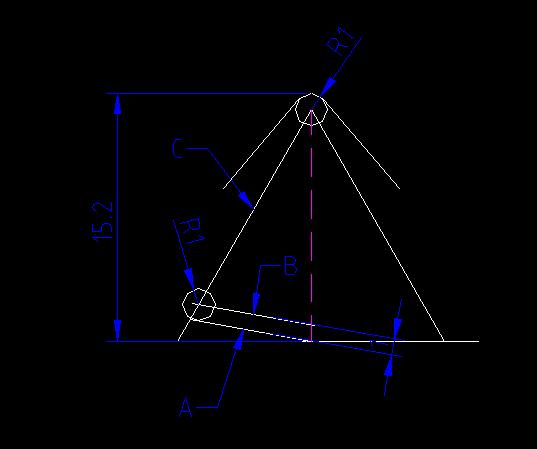 A��ƫ��1��Բ�뾶��B�ߣ�B����C�߽�����2��Բ